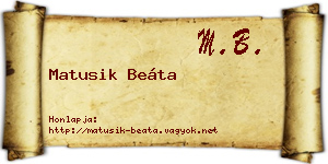 Matusik Beáta névjegykártya