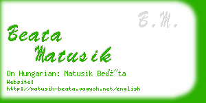 beata matusik business card